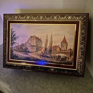 Lebkuchen Schmidt Tin Hinged Very Large Made in Germany 14.5x10xx4-7/8 Nice!